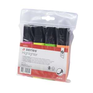 a-series szövegkiemelő 4-es készlet, rózsaszín, sárga, zöld, narancs, vágott hegyű, 1mm és 5mm vonalvastagság - A-series