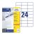 Avery white Labels, 70 x 37mm, universal, 24 labels/sheet, 100 sheets/box 108026434