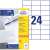 Avery Zweckform 3474, 100 sheets of 70x37mm universal labels, 24 labels per sheet, white
