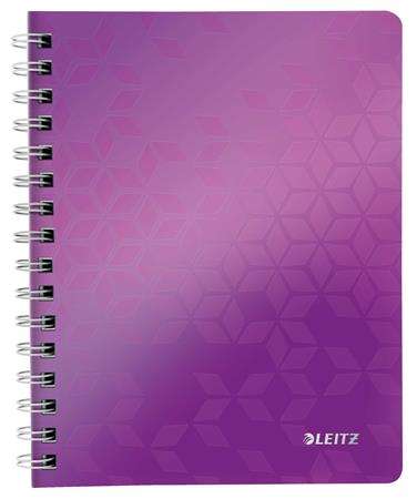 LEITZ A5 spirálfüzet lila geometriai mintával - Füzet