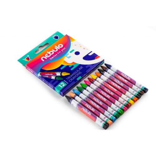 Crayon set, triangle Nebulo, 12 colours