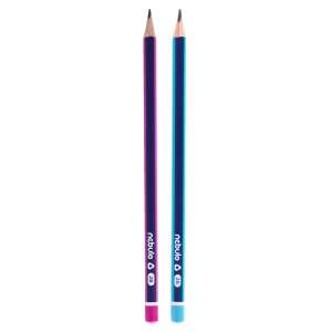 Nebulo 2B Bleistift, blau und rosa - Graphitstifte