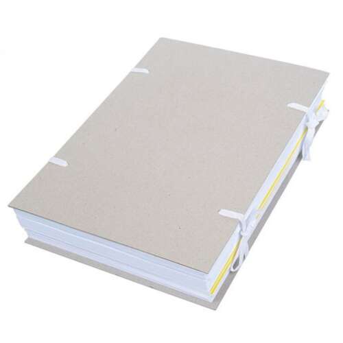 Bluering® A4 ribbon-bound document cover, 750g, grey cardboard, white ribbons