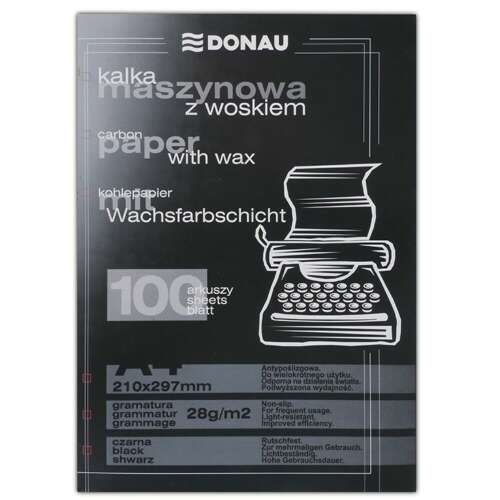 DONAU A4 Carbon Paper with Wax, 100 sheets, black