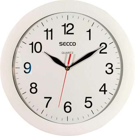 SECCO Wanduhr, 30 cm, SECCO, weißer Rahmen
