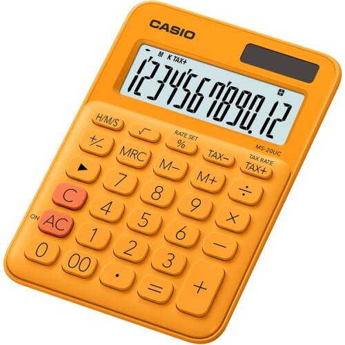 Calculator de birou cu 12 cifre și afișaj mare Casio MS 20 UC portocaliu 65146337