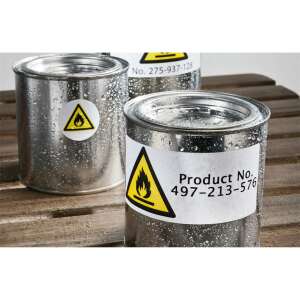 Avery weatherproof labels on metal containers - Label sticker