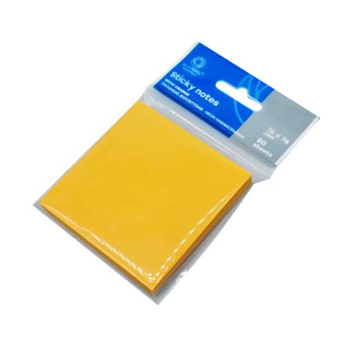 Sticky note pad, 76x76mm, 80 sheets, Bluering® , neon orange