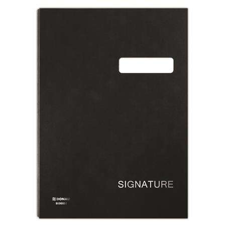 DONAU Signature A4 black cardboard sign-up book with 20 compartments