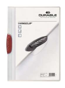 Папка за презентации DURABLE Swingclip A4, червена, прозрачна, за документи, хартии, отчети - Durable