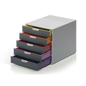 DURABLE Spremnik za dokumente, plastika, 5 ladica, DURABLE "VARICOLOR® 5", siva
 123215364 - Durable