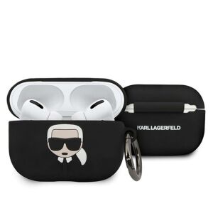 Etui Karl Lagerfeld KLACAPSILGLBK do AirPods Pro, czarne, Silikon Ikonik 141650602 - Zestaw słuchawkowy