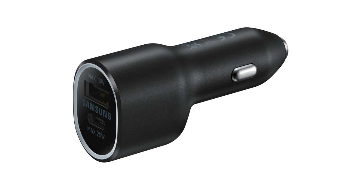 BLISTER Samsung EP-L4020NBEGEU schwarzes Fabrikauto-Schnellladegerät mit USB- und Typ-C-Anschluss, max. 40 W 80216219