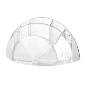 ICO Smart clear plastic desk organizer with 6 compartments for pens, pencils, and other stationery - Office accessory