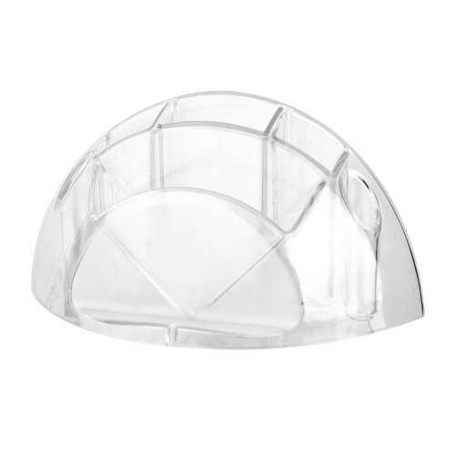 ICO Smart clear plastic desk organizer with 6 compartments for pens, pencils, and other stationery