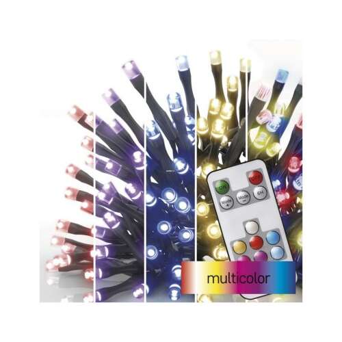 Multicolor LED Christmas lights with remote control, 120 LEDs, 12 meters long