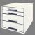 Leitz Wow Cube spremnik za dokumente s 4 ladice bijelo-sivi 52132001 82090456