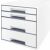 Leitz Wow Cube spremnik za dokumente s 4 ladice bijelo-sivi 52132001 82090456