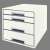 Leitz Wow Cube spremnik za dokumente s 4 ladice bijelo-sivi 52132001 82090456