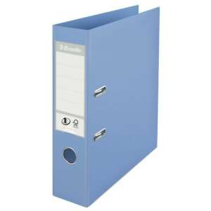 Esselte A4 ring binder, 75mm, blue, closed, side view - Ring binder