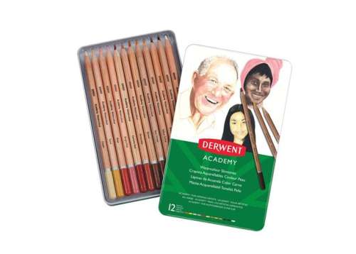 DERWENT Set de creioane acuarelă, DERWENT "Academy", 12 culori diferite