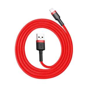Zwinięty kabel USB Lightning Baseus Cafule czerwony - Kabel Lightning