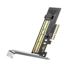 Adapter UGREEN PCIe 3.0 x4 do M.2 NVME, czarny, widok pod kątem - Ugreen