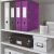 Leitz 180 Wow purple ring binder on shelf with storage boxes