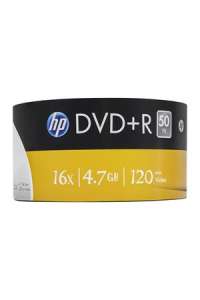 HP DVD+R lemez, 4,7 GB, 16x, 50 db, zsugor csomagolás, HP 31566226 