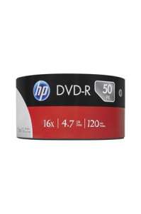 HP DVD-R lemez, 4,7 GB, 16x, 50 db, zsugor csomagolás, HP 31566228 