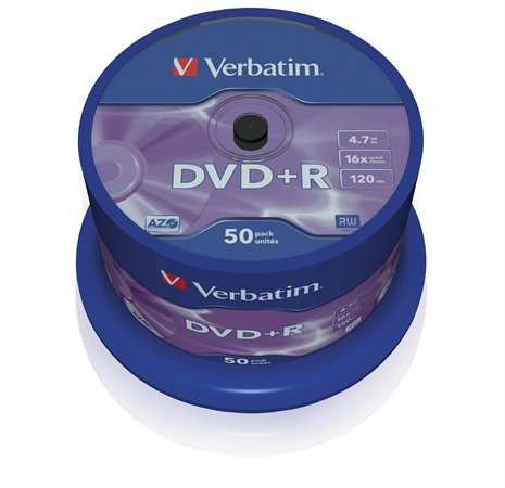 VERBATIM DVD+R disc, AZO, 4.7GB, 16x, 50 discuri, pe rolă, VERBATIM