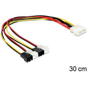 Delock Molex 4 pin to 4 x 2 pin fan power cable, 30cm - PC cooling system accessory