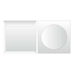 Bluering® öntapadó CD/DVD papírboríték, 125x125mm, 1000 db/doboz, a boríték elülső és hátulsó oldalát mutatja - Boríték