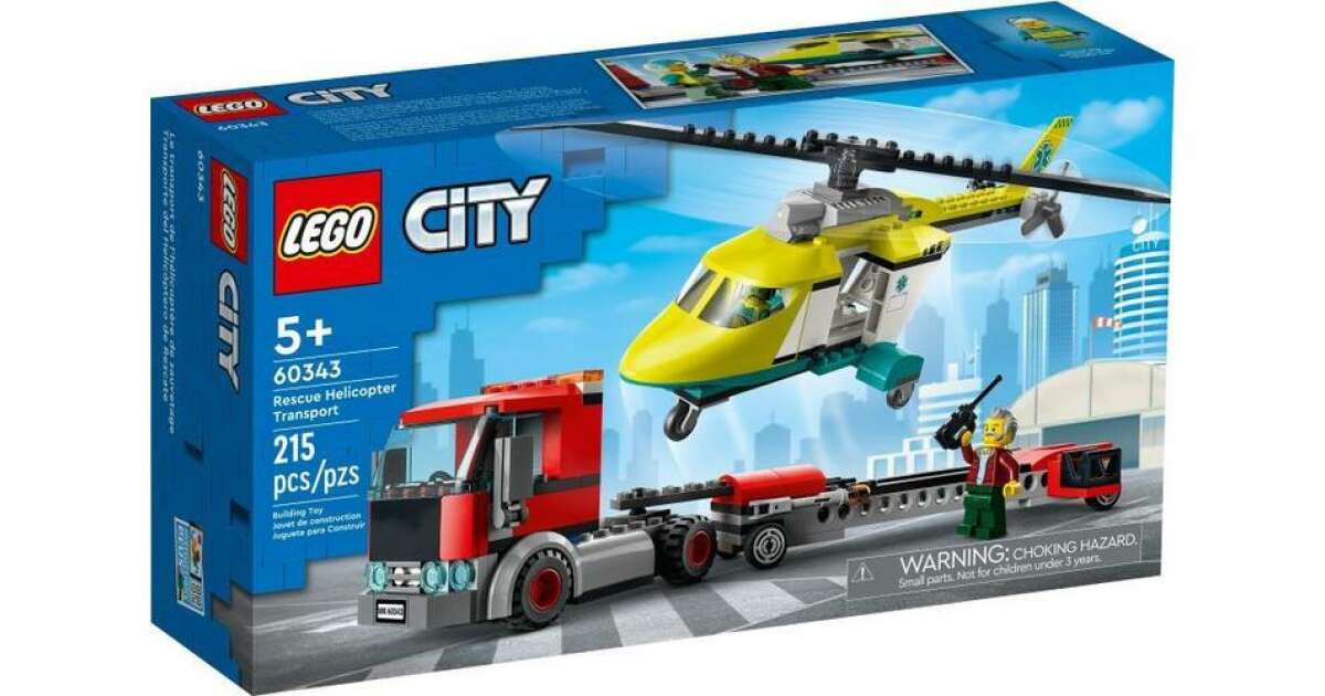 LEGO® City Great Vehicles Rescue helicopter transport 60343