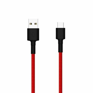 Kabel USB Typu C Mi w oplocie 100cm czerwony, kabel ładujący USB-A do USB-C - Kabel USB