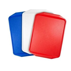 Square blue, white, and red plastic tray, 43x28 cm - Tray