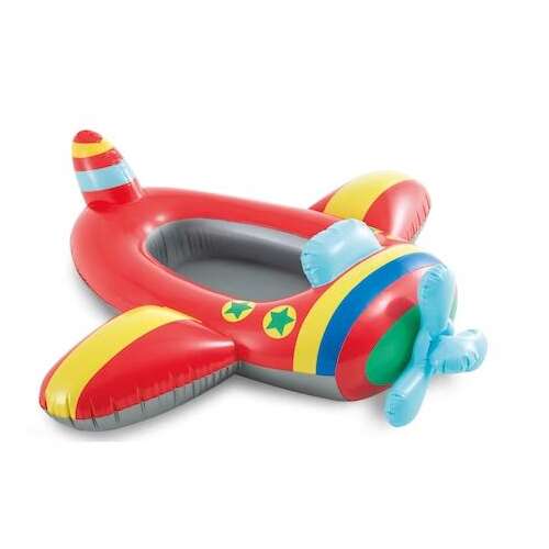 Intex felfújható repülőgép úszógumi gyerekeknek, 119 x 114 cm, piros és sárga