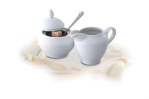 Rotberg Zuckerdose und Milchkännchen Set, weißes Porzellan, 15cl - Lagerung & Organisation