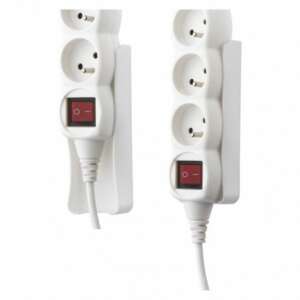 EMOS Verlängerungskabelhalter für 5-6 Steckdosen, weiß, 2er Pack - Elektroinstallation