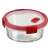 CURVER Smart Cook 1.2L round glass food storage container with red lid