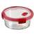 CURVER Smart Cook 1.2L round glass food storage container with red lid