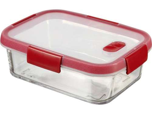 CURVER Lebensmittelbehälter, quadratisch, Glas, 0,9 l, CURVER "Smart Cook", rot