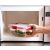 CURVER Smart Cook glass food container in microwave, red lid