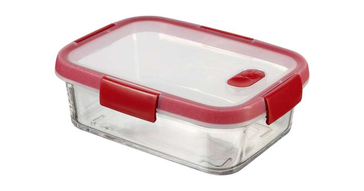 CURVER Food holder, square, glass, 0.9 l, CURVER Smart Cook, red ...