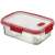 CURVER Smart Cook 0,9L rechteckige Glas-Aufbewahrungsdose mit rotem Deckel