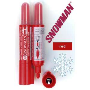 Snowman piros táblamarker, finom hegyű, utántölthető, xilol és toluol mentes - Tábla- & Flipchart marker