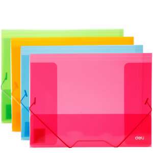 Gumis mappa, PP, A4, DELI Rio, vegyes színben (DEL39504)