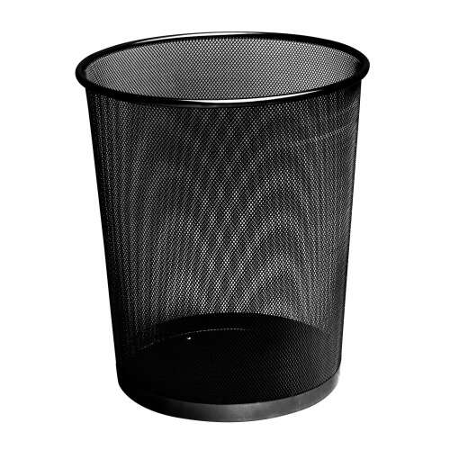 Schwarzer Metall-Abfalleimer, 19 Liter