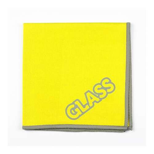 Gelbes Mikrofaser-Glasreinigungstuch mit BONUS MicroGLASS Logo