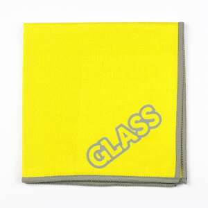 Yellow microfiber glass cleaning cloth with BONUS MicroGLASS logo - Microfiber cloth